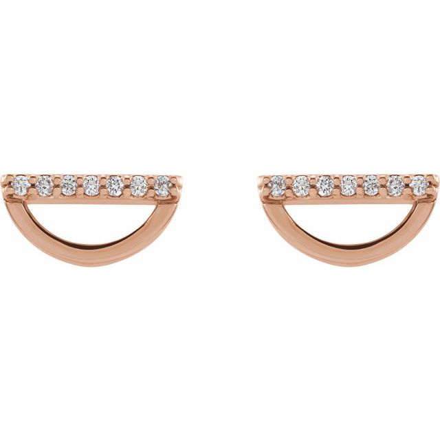 14K Rose 1/10 CTW Natural Diamond Geometric Earrings
