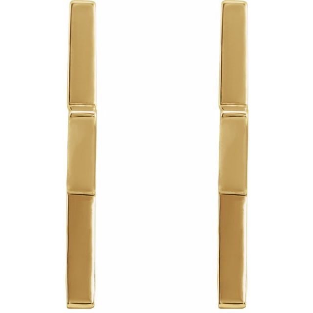 14K Yellow Star 15.9 mm Hoop Earrings