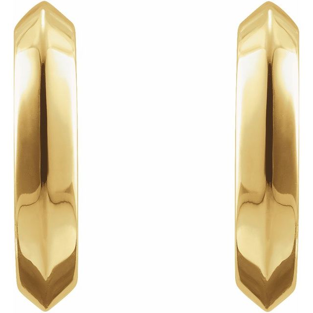 14K Yellow Knife-Edge 10 mm Hoop Earrings