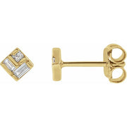 14K Yellow 1/6 CTW Natural Diamond Geometric Earrings
