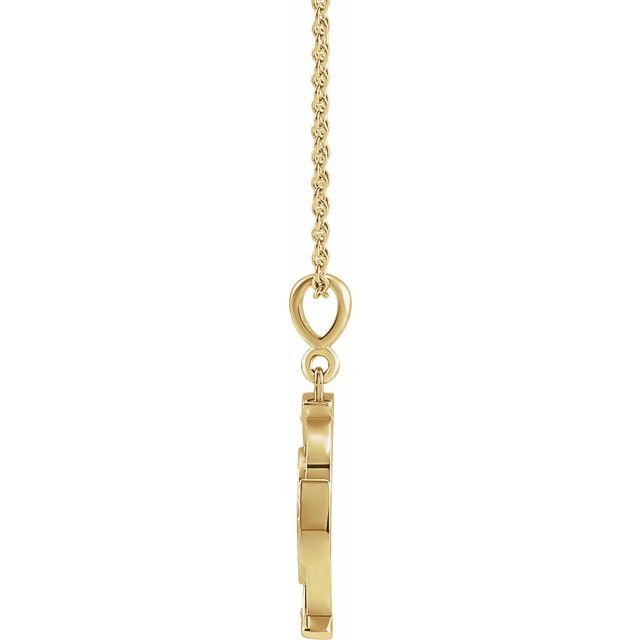 14K Yellow Virgin Mary Cross 16-18' Necklace