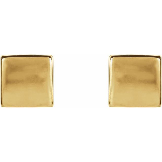 14K Yellow Cube Earrings