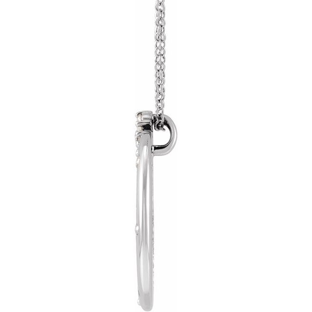 14K White 1/4 CTW Lab-Grown Diamond Crescent Moon 16-18' Necklace