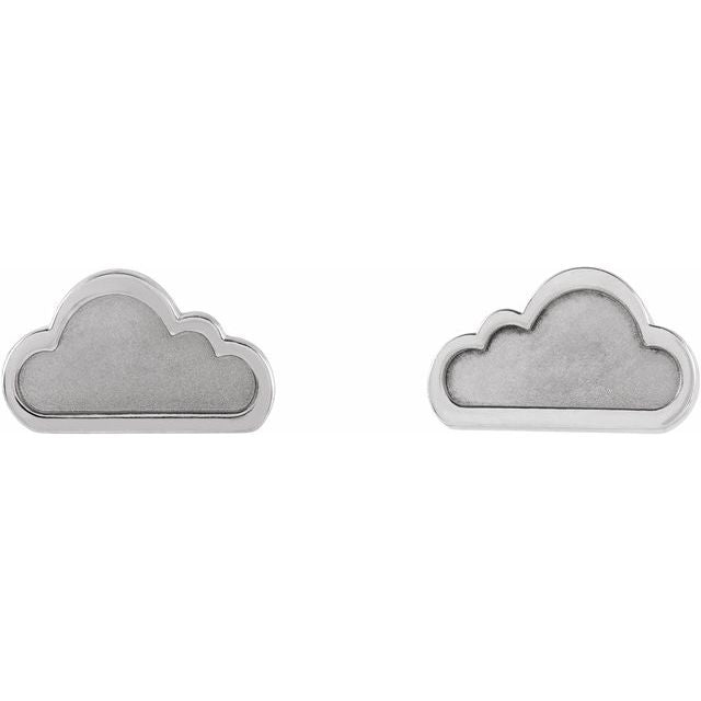 Sterling Silver Tiny Cloud Earrings
