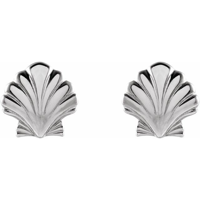 Sterling Silver Tiny Shell Earrings