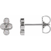 14K White 1/10 CTW Natural Diamond Cluster Earrings