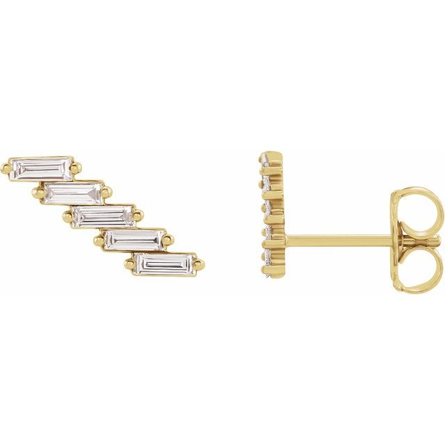 14K Yellow 1/4 CTW Natural Diamonds Ear Climber