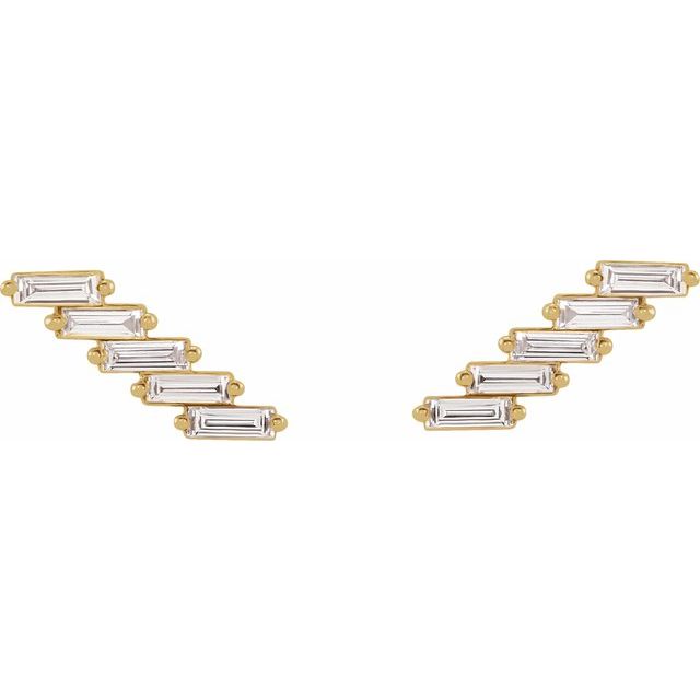14K Yellow 1/4 CTW Natural Diamonds Ear Climber