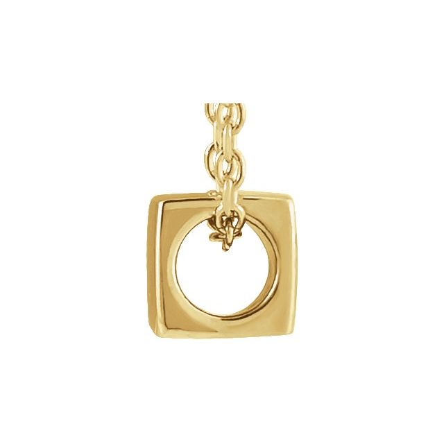 14K Yellow 5x5 mm Cube 18' Necklace