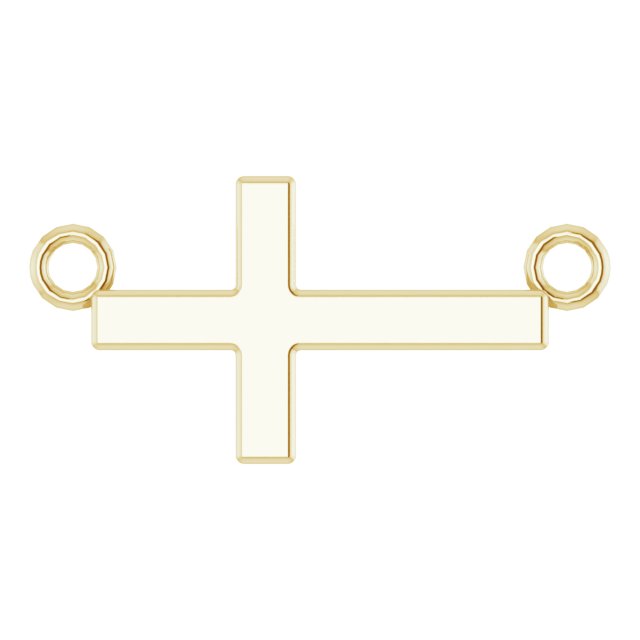 14K Yellow 12x5.9 mm Sideways Cross 16-18' Necklace