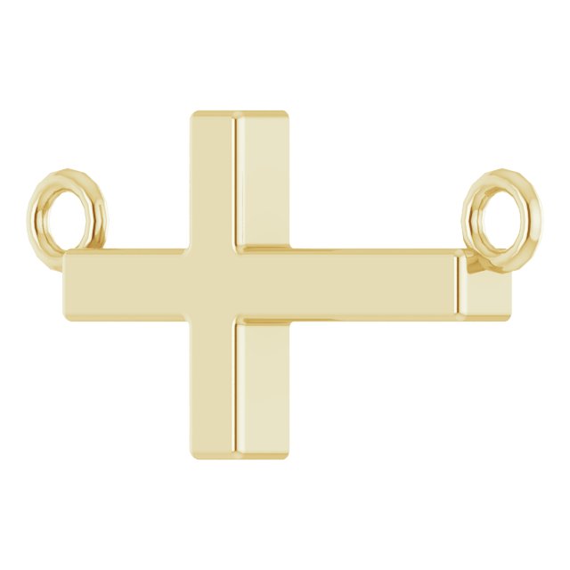 14K Yellow 12x5.9 mm Sideways Cross 16-18' Necklace