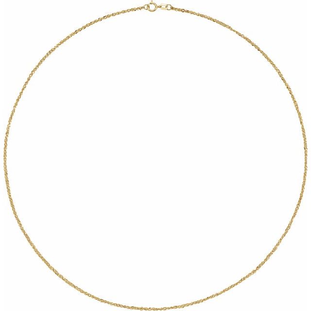 14K Yellow 1.7 mm Diamond-Cut Singapore 20' Chain