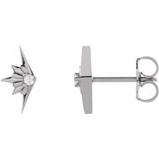 14K White .03 CTW Natural Diamond Starburst Earrings