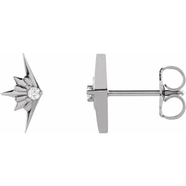 14K White .03 CTW Natural Diamond Starburst Earrings