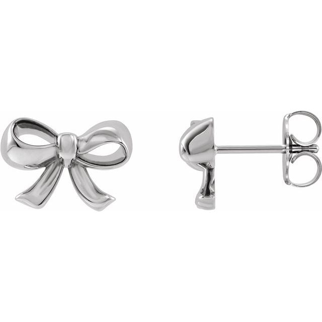 Sterling Silver Bow Earrings