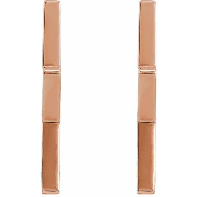 14K Rose Star 15.9 mm Hoop Earrings
