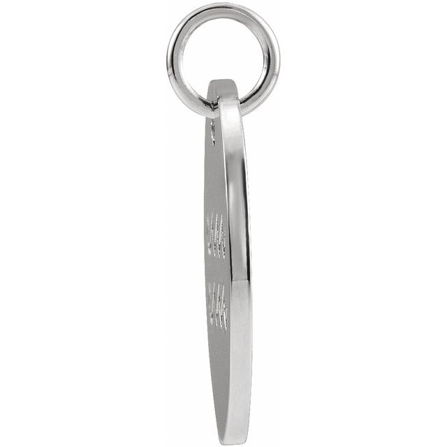 Sterling Silver 16.5 mm Aquarius Zodiac Disc Pendant