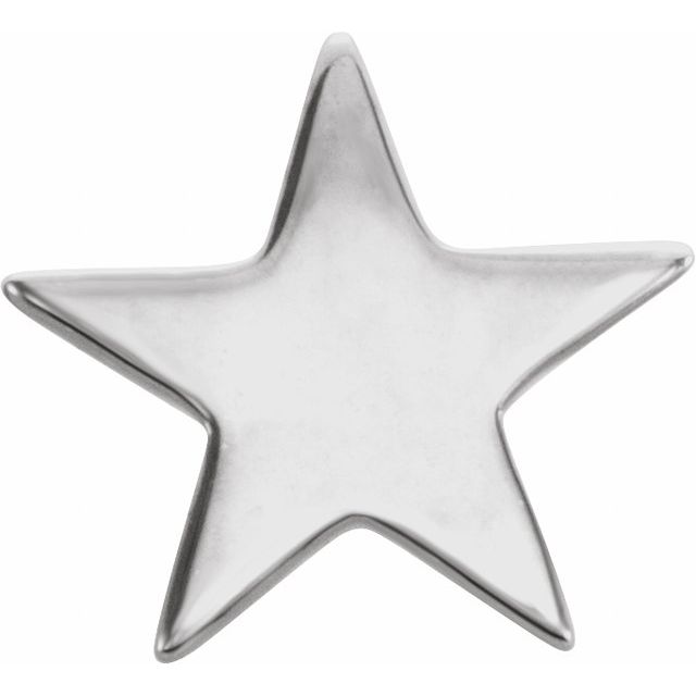 14k White 6.2 Mm Star Friction Post Earring