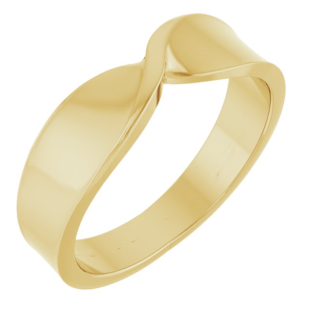 14k Yellow 5 Mm Stackable Twisted Ring