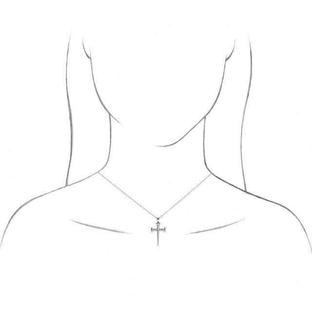 14K Yellow Nail Cross 18' Necklace