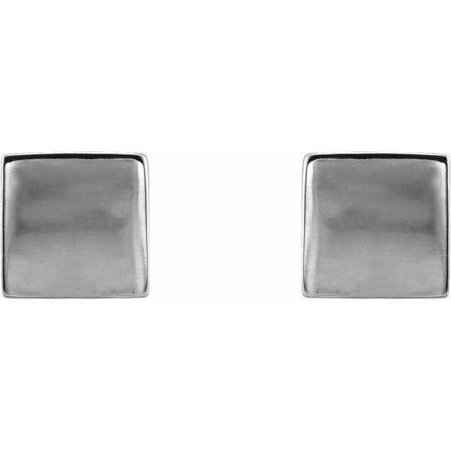 14K White Cube Earrings