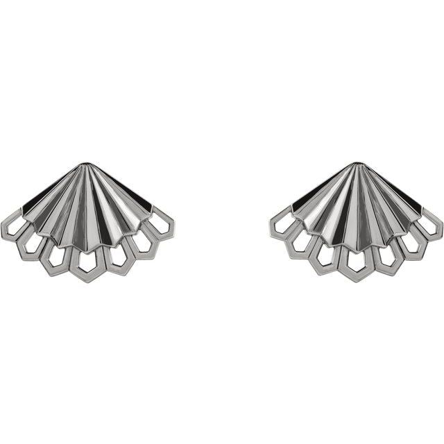 Sterling Silver Fan Earrings