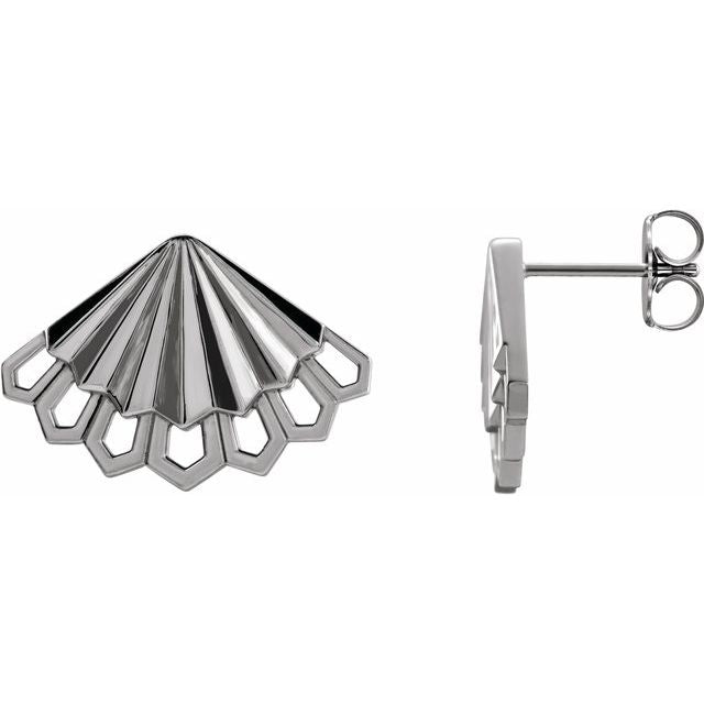 Sterling Silver Fan Earrings