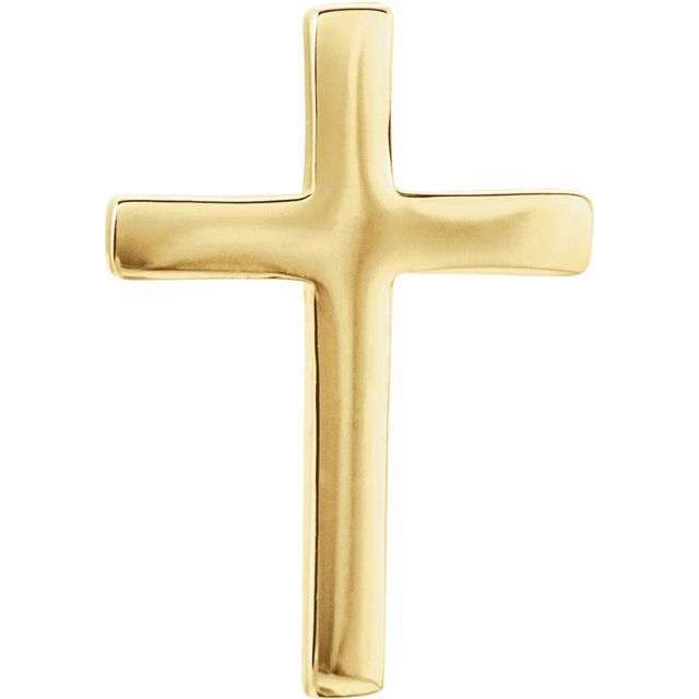 14k Yellow 10 Mm Cross Single Earring