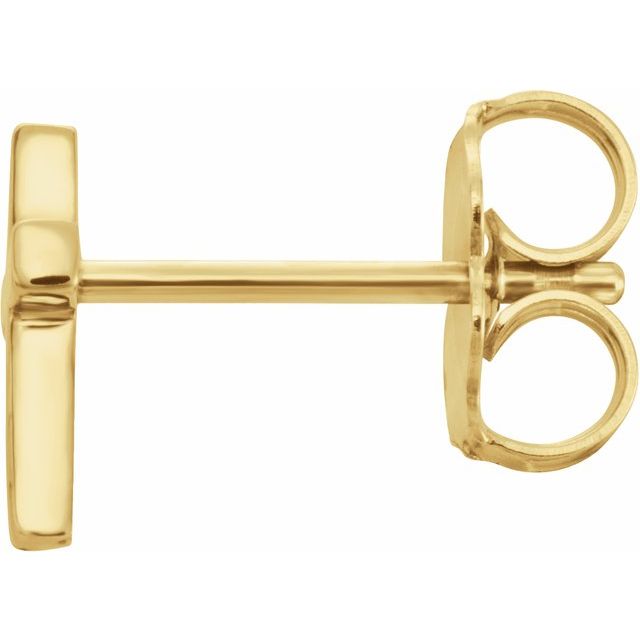 14K Yellow 6 mm Cross Single Earring