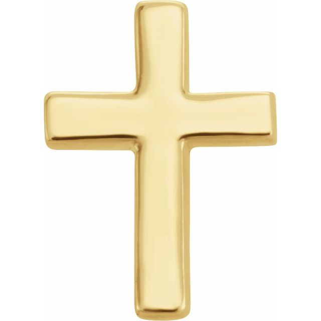 14K Yellow 6 mm Cross Single Earring