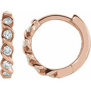 14K Rose 1/10 CTW Natural Diamond 9 mm Hoop Earrings
