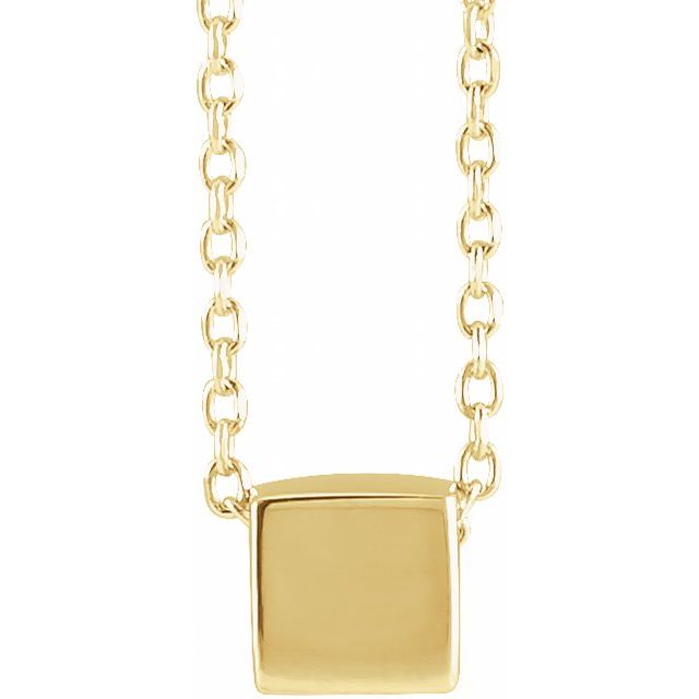 14K Yellow 5x5 mm Cube 18' Necklace