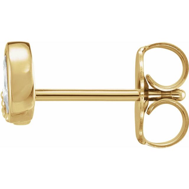 14K Yellow 1/10 CTW Natural Diamond Right Earring