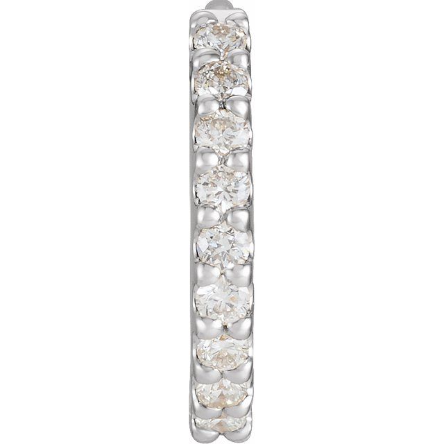14K White 1/6 CTW Natural Diamond 12.6 mm Hoop Earring