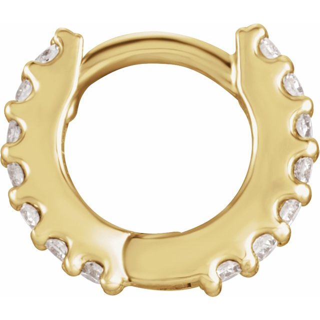 14K Yellow 1/8 CTW Natural Diamond 10.32 mm Hoop Earring