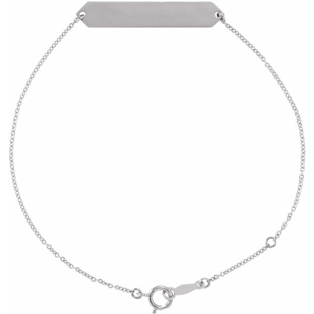 14K White Geometric 7-8' Bracelet