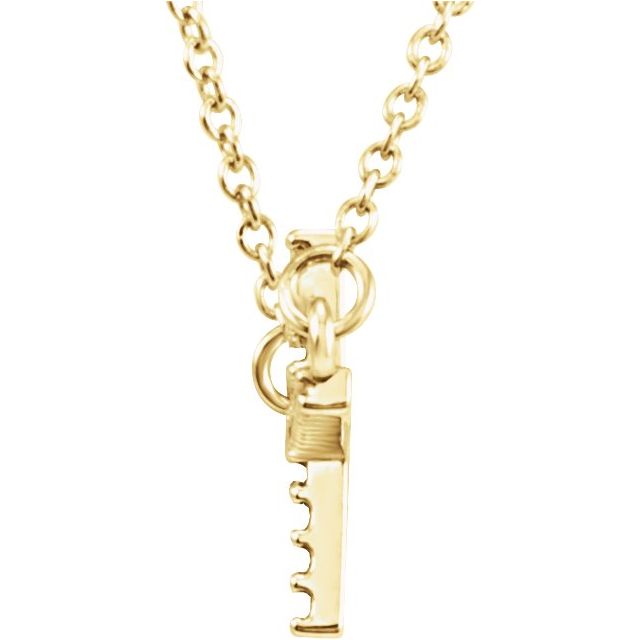 14K Yellow 1/10 CTW Lab-Grown Diamond Sideways Cross 16-18' Necklace