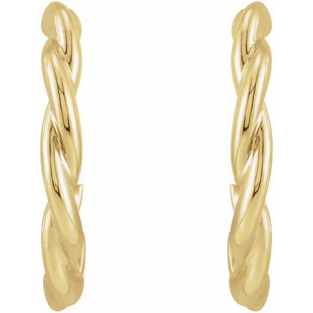 14K Yellow Twisted Hoop Earrings