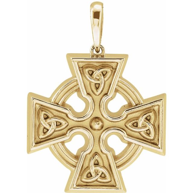 14K Yellow Celtic-Inspired Cross Pendant
