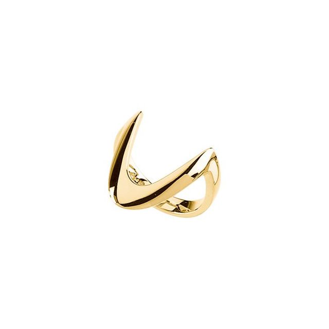 14k Yellow V Ring