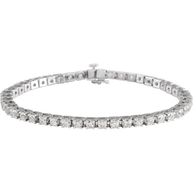 14k White 5 Ctw Lab-grown Diamond Line 7 1/4' Bracelet