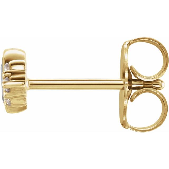 14K Yellow 1/10 CTW Natural Diamond Left Earring