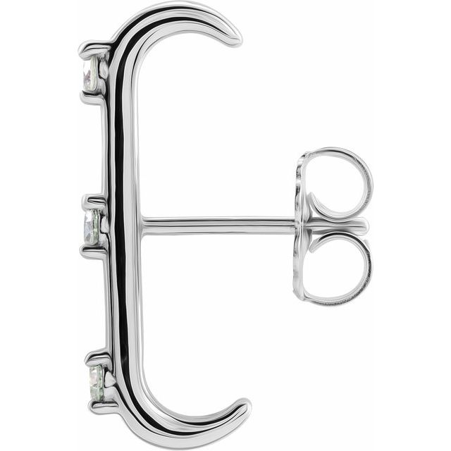 14K White 1/10 CTW Natural Diamond Single Cuff Earring