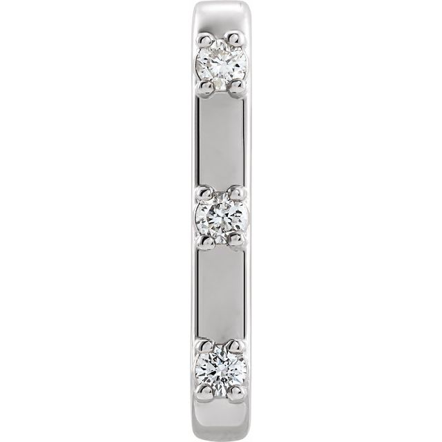 14K White 1/10 CTW Natural Diamond Single Cuff Earring