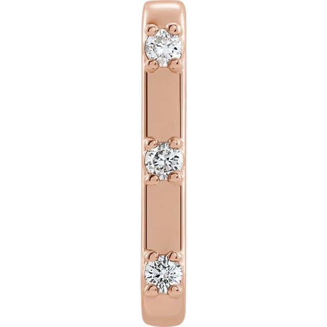 14K Rose 1/10 CTW Natural Diamond Single Cuff Earring