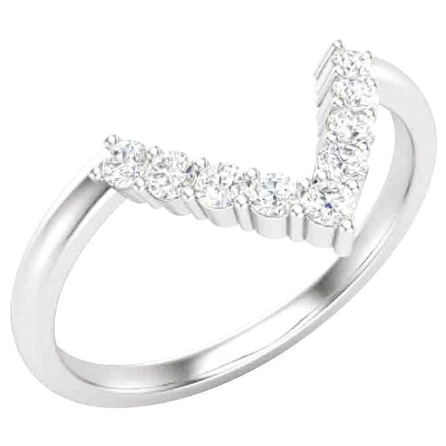14K White 1/4 CTW Natural Diamond Matching Band