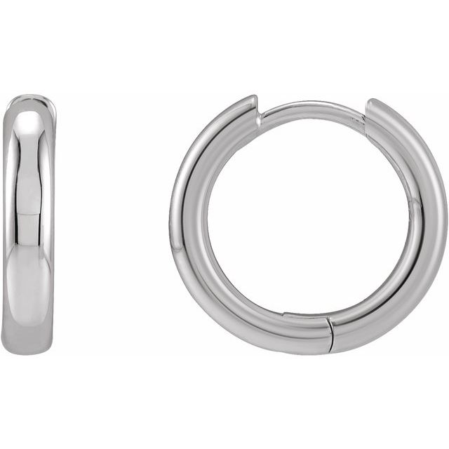Sterling Silver 15 mm Hinged Hoop Earrings