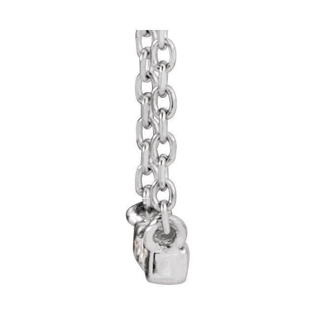 14k White .03 Ctw Natural Diamond French-set Bar 18' Necklace