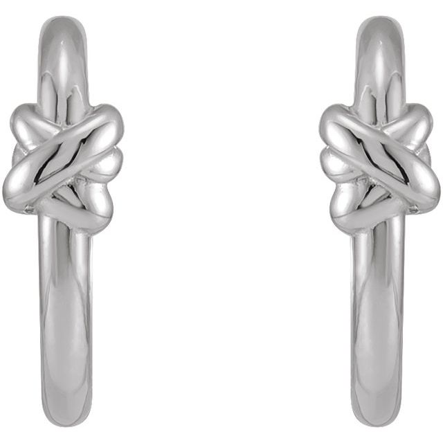Sterling Silver Knot Hoop Earrings