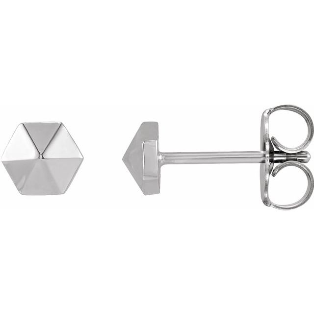 Sterling Silver Hexagon Earrings